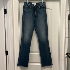Mother jeans, size 30, high waisted smokin’ double heel in beyond the sky